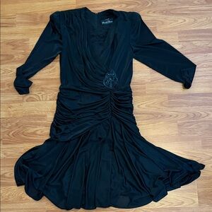 Vintage Black Swan Long Sleeve Dress